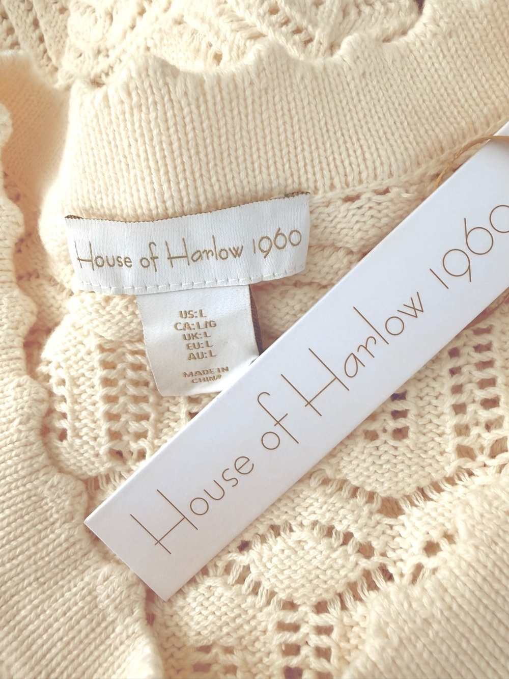 NWT House of Harlow Crochet Cardigan Size L - Picture 3 of 5